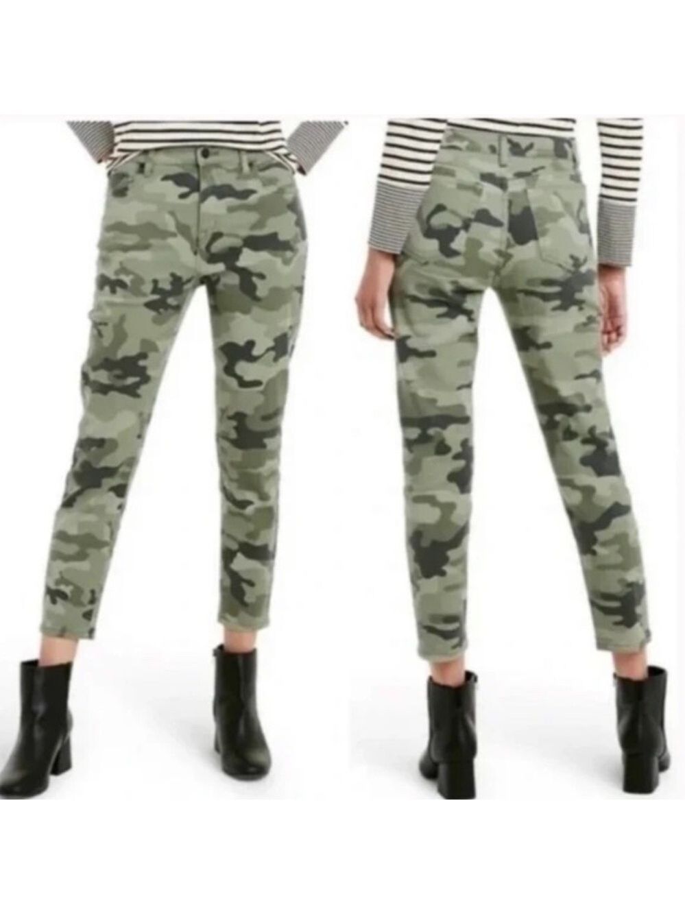 Nili Lotan x Target Camo Print High Rise Ankle Length Skinny Jeans Green Size 6